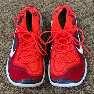 Nike Free Flyknit 5.0 Bright Crimson Red White - Men’s Size 9